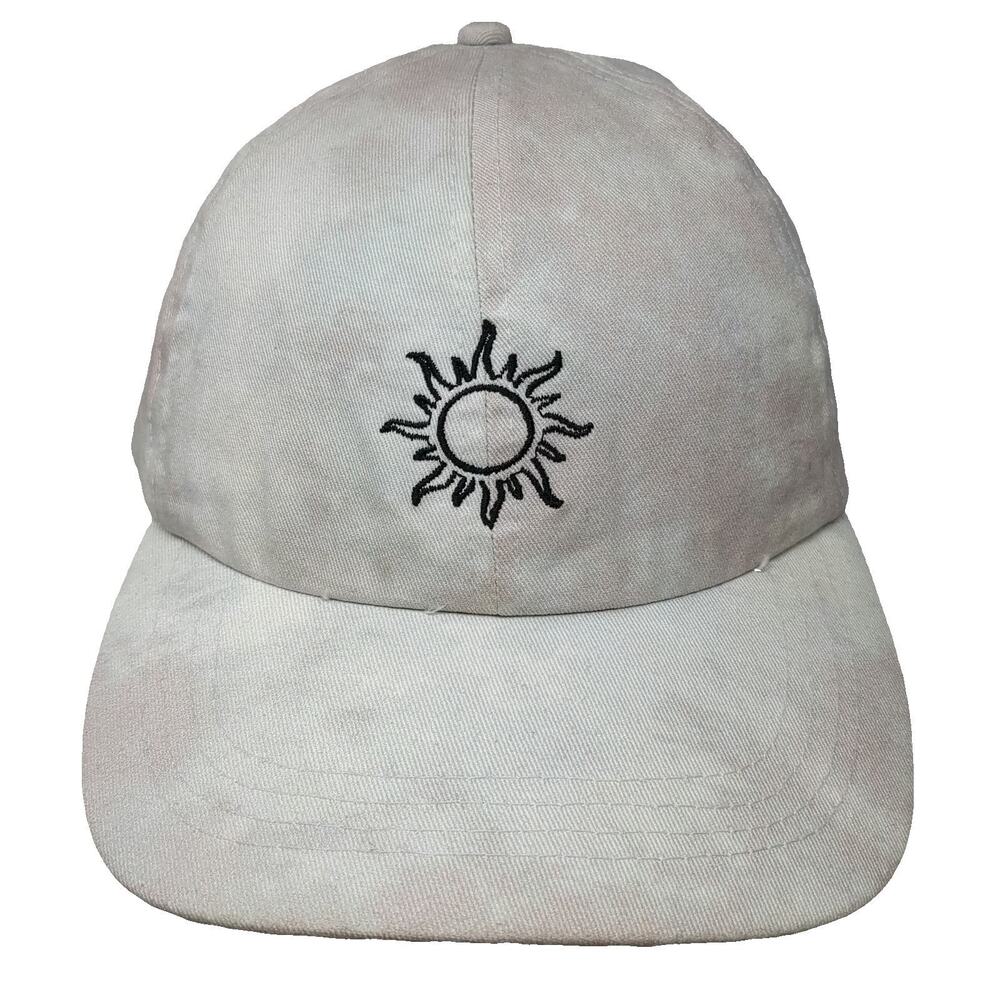 David and Young Baseball Cap White One Size Embroidered Sun Tie Dye Cotton Hat